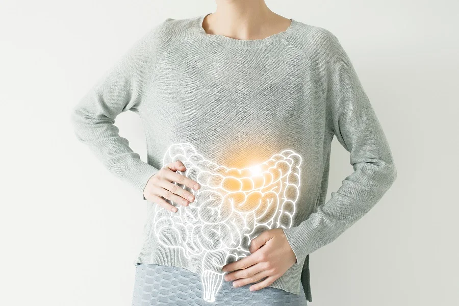 Woman holding her stomach