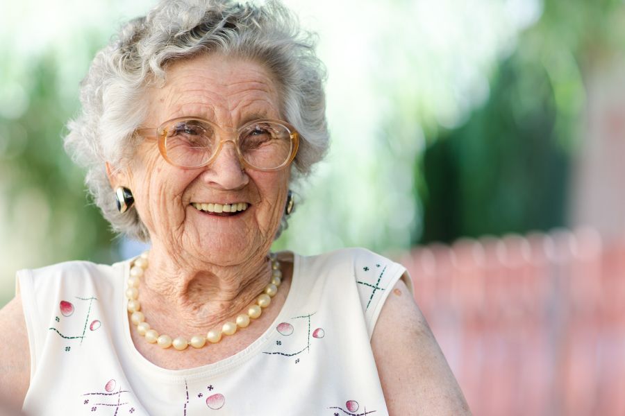 older woman smiling