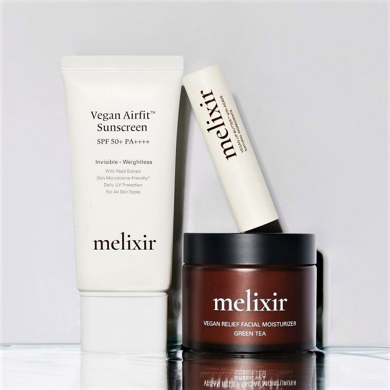 A collection of microbiome-friendly skin care products by the brand Melixir.