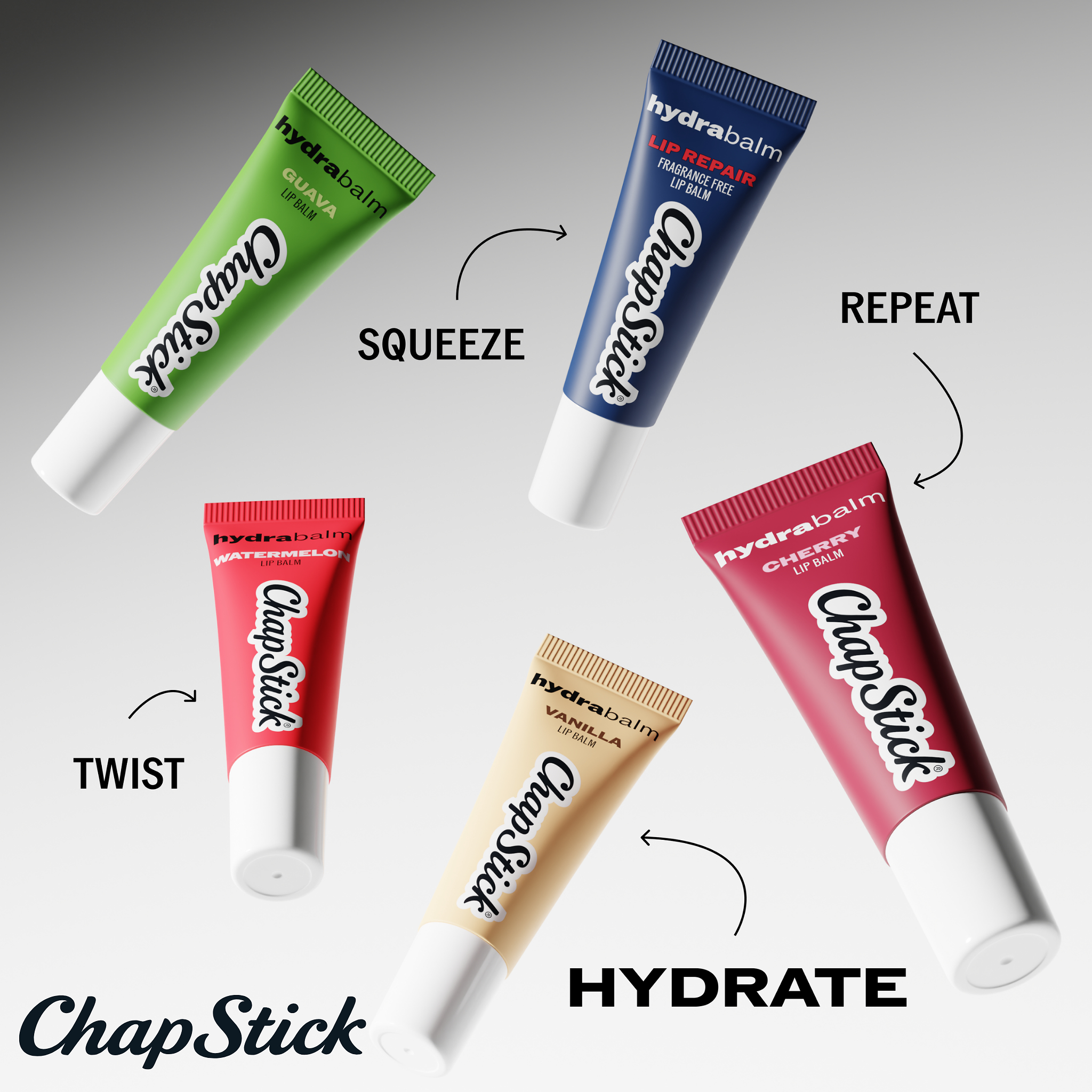 ChapStick pushes into skinified lip care with flavor-forward HydraBalm tubes