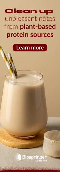 Banner featuring a plant based drink with a learn more cta button