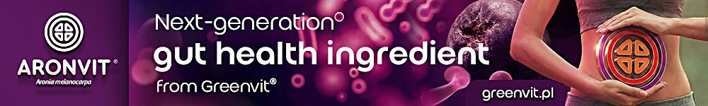 Aronvit banner promoting next-generation gut health ingredients from Greenvit, with digestive imagery and a woman holding her abdomen.