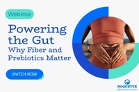 Roquette webinar banner for “Powering the Gut,” showing hands forming a heart over the stomach with fiber and prebiotics event details Roquette webinar banner for “Powering the Gut,” showing hands forming a heart over the stomach with fiber and prebiotics event details